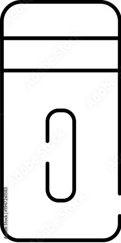 Electric razor line art icon for men's grooming and hygiene, minimalist vector outline of cordless shaver symbolizing clean shave, daily self care and modern style