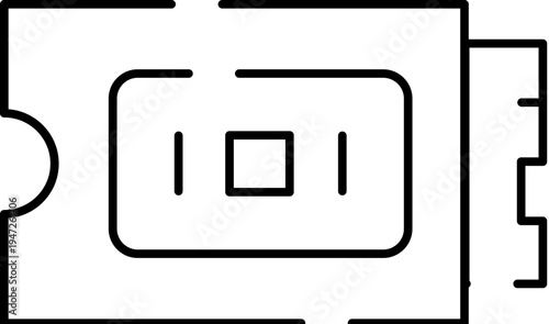 Computer graphics processing unit featuring an outline design with line art details, illustrating essential hardware components for modern electronics and digital technology