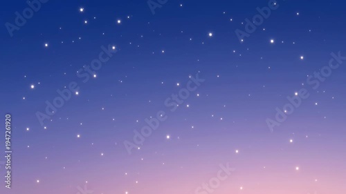 Beautiful dreamy night sky with shimmering stars and soft color gradient