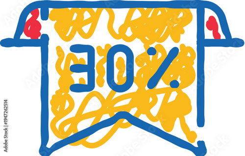 Drawing a 30 percent discount banner, illustrating a temporary promotion for special offers and sales, perfect for marketing campaigns and e commerce advertisements