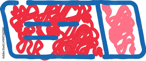 Drawing a school and office supply tool with a simple, childlike aesthetic, bringing a playful and educational vibe to stationery and correction concepts