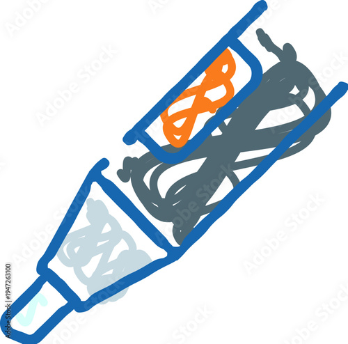 Cordless hand vacuum cleaner drawing depicting a portable tool for quick household tidying, symbolizing modern cleaning technology and convenience in daily tasks
