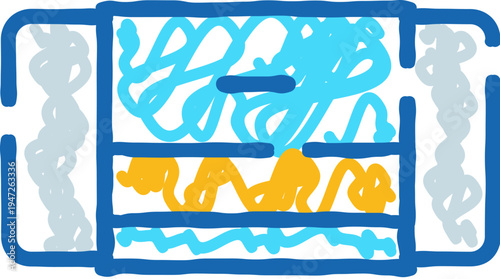 Mattress cross section illustrating the internal structure with various cushioning and support layers, emphasizing comfortable sleep and orthopedic qualities for enhancing rest