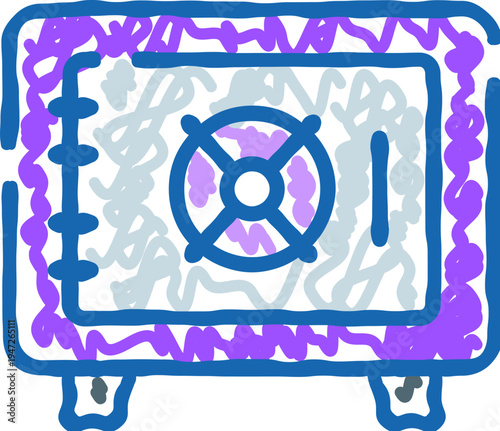 Secure metal safe protecting important financial assets and valuable items, symbolizing banking, protection, and strong security for savings and investments