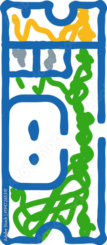 Lottery scratch card icon depicting a game of chance and luck, offering the exciting possibility of winning a big prize and achieving financial success