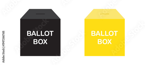 Set of ballot box icons with slot in flat and hand-drawn styles, vote and suggestion symbol in perspective. EPS 10.