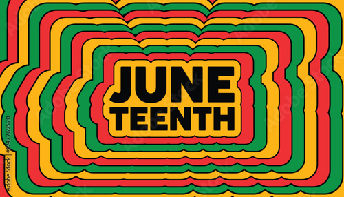 Juneteenth Independence Day. Freedom or Emancipation day. Annual american holiday, celebrated in June 19. African-American history and heritage.
