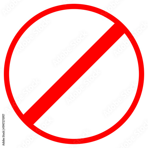 Red Prohibition Sign Icon for No Entry or Stop Symbol