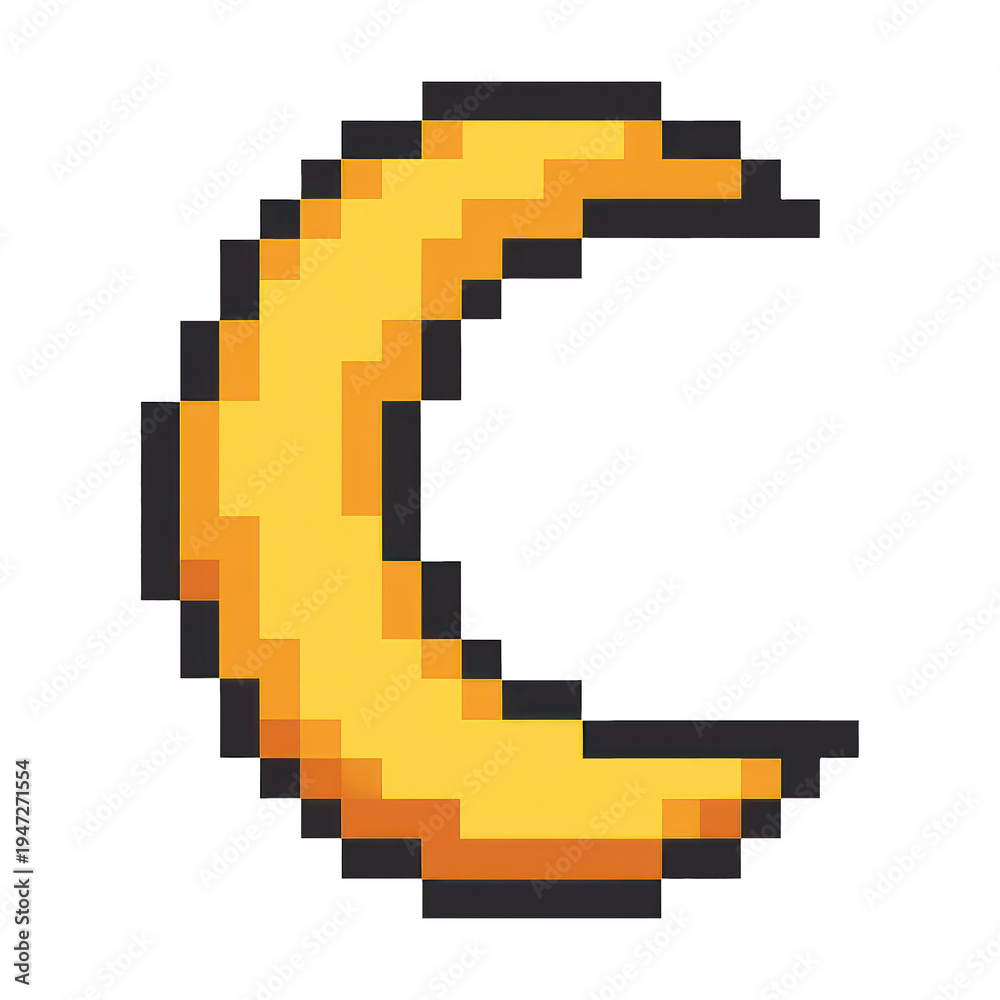 Fototapeta premium PNG Pixelated crescent moon design
