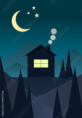 Chatka górska nocą