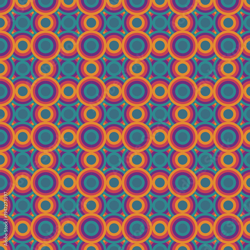 Vibrant Geometric Concentric Circle Abstract Pattern