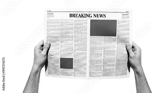 Breaking News Newspaper Halftone Illustration