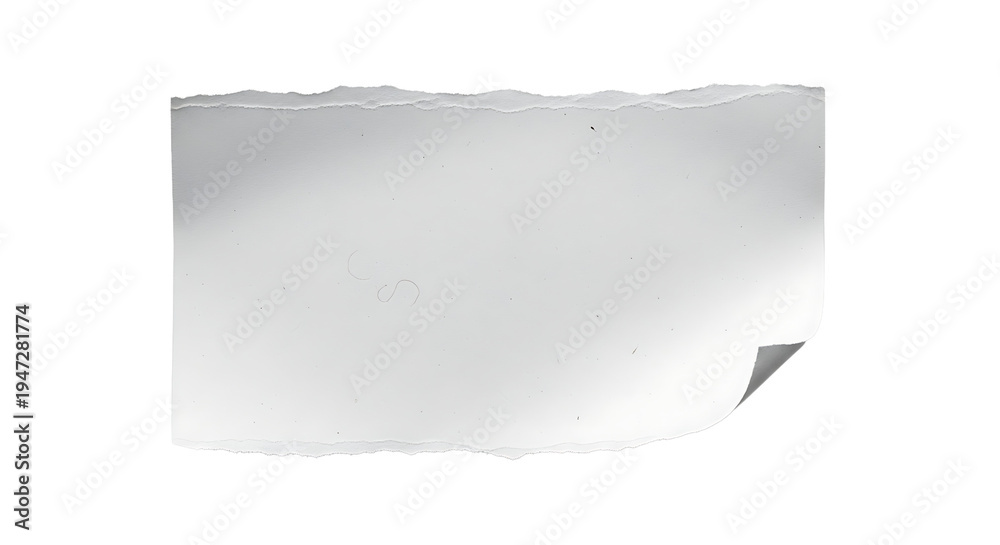 Naklejka premium A torn piece of white paper on transparent background