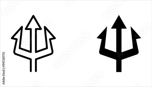 Trident icon set on white background