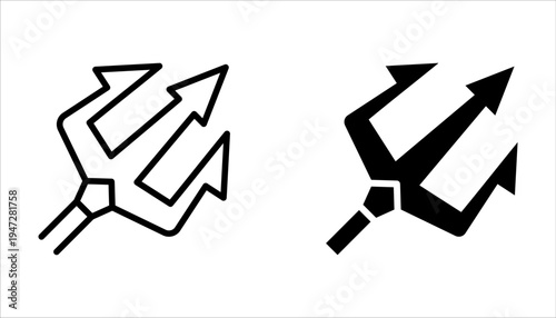 Trident icon set on white background
