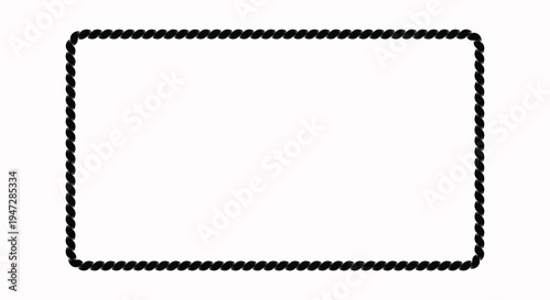 A black chain link border frame isolated on a white background, ideal for use as a decorative element or template for graphic design and digital art projects.