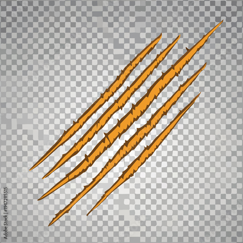 Orange claw marks graphic element for design and creative projects