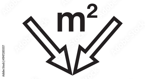 A simple black and white illustration of a mathematical symbol for square meters.