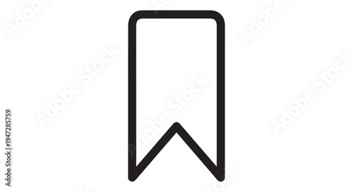 A simple black bookmark icon on a clean Transparent Background for design and organization purposes