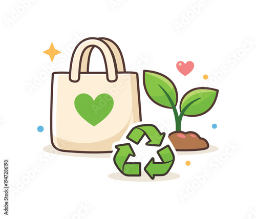 Eco friendly lifestyle choices and responsible consumption habits supporting sustainable living and environmental awareness in everyday activities, a reusable shopping bag placed beside a