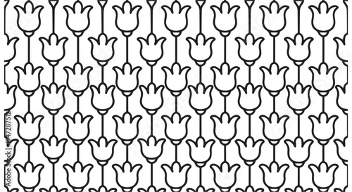 A seamless pattern of black tulips on a Transparent Background for design and decoration