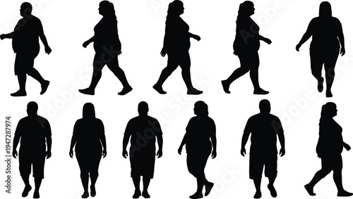 Vector illustration of silhouetted people walking and standing symbolizing posture, movement, identity, diversity, culture, tradition, inclusivity, heritage, and education