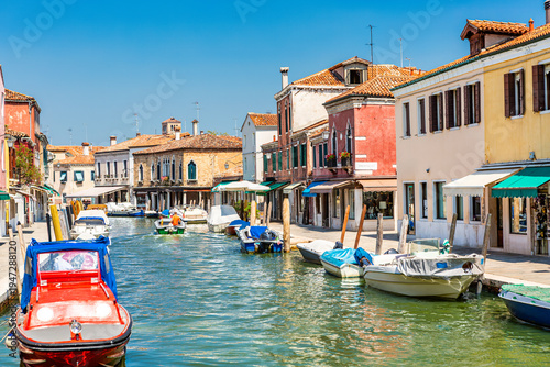 Bild auf Leinwand San Matteo canal in Murano, Venice, Italy as viewed from from Ponte di Mezzo bridge