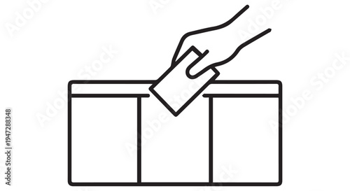 A hand putting a ballot into a voting box during an election.