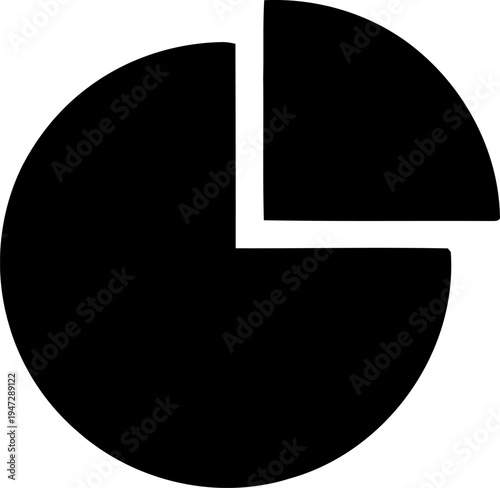 Pie chart with two sections on white background