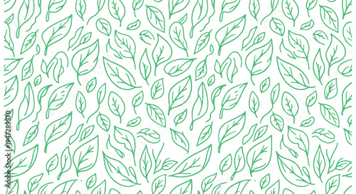 A minimalist illustration of green leaves on a Transparent Background for nature or wellness concepts