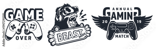 Gaming event design with logos