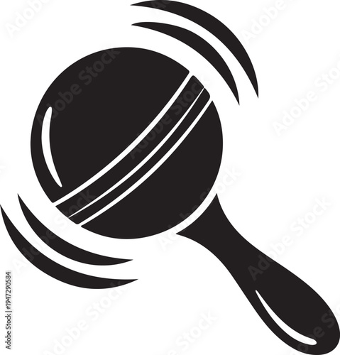 Black and white musical instrument symbol.