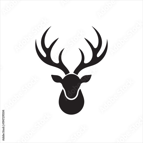 Abstract deer icon, creative reindeer silhouette for logo design and branding.
