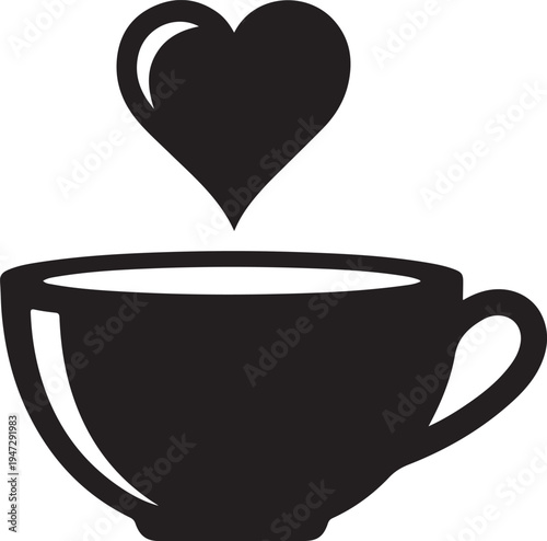 Black silhouette of a coffee cup.