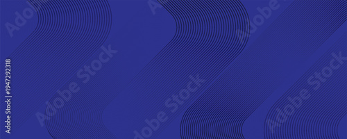 Abstract blue glowing geometric lines on dark blue background. Modern shiny blue circle lines pattern. Futuristic technology concept. Suit for cover  poster  banner  brochure  header  website