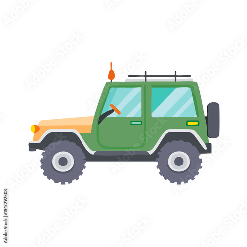 A vibrant illustration of a 4x4 off-road vehicle in motion, ready for adventure