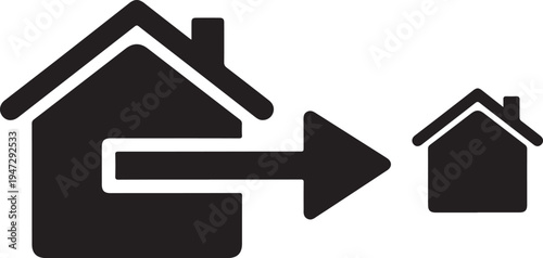 Black house icons moving rightward.