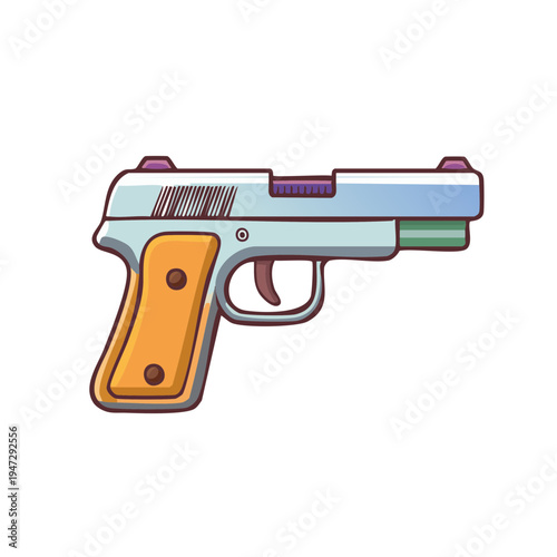 An illustration of a handgun