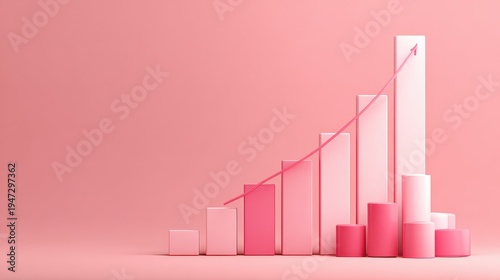 Free Download data analytics chart rising on a pink isolated background - GFXLoad