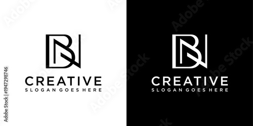 BN or NB initial letter logo design vector concept
