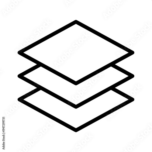 Simple vector line icon showing stacked database disks in three columns with an upward trending arrow above them, bold black outline, minimal design, flat monochrome, isolated on white background.