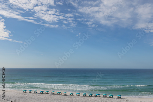 A peaceful coastal scene overlooking the shoreline of Santa Rosa Beach along the Emerald Coast.