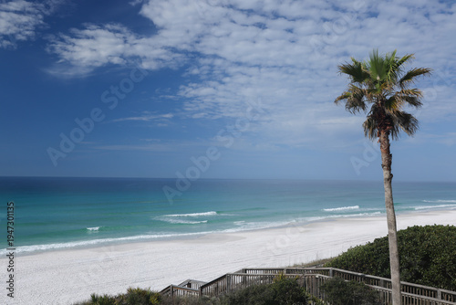 A peaceful coastal scene overlooking the shoreline of Santa Rosa Beach along the Emerald Coast. 
