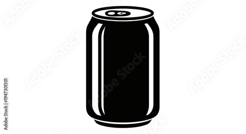 Black soda can vector illustration, graphic element for beverage advertising and design