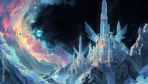 Luminous Pastel Galaxy Fantasy Cosmic Landscape