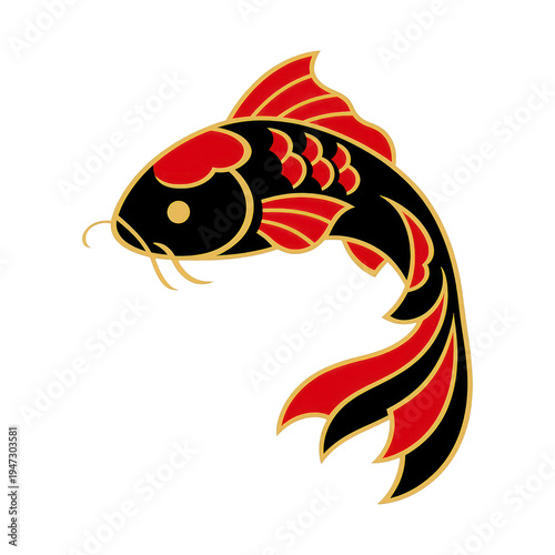 PNG Elegant koi fish illustration