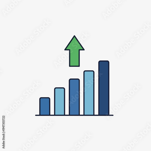 Free Download Growth Chart with Upward Arrow - Business Success and Progress. - GFXLoad