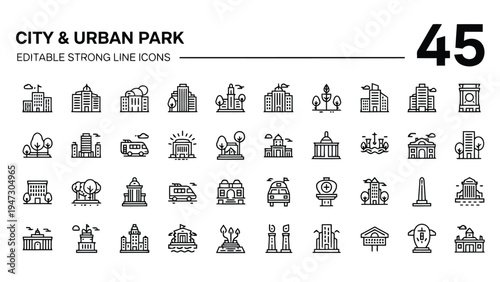 A diverse collection of 45 emoji icons representing various everyday objects and activities. Vector