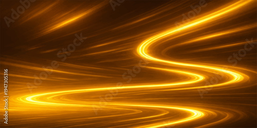 An abstract motion design of glowing orange flames and gold light waves creates a bright energy texture with a burning red fire pattern
