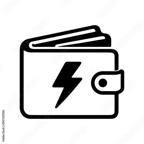 Wallet with lightning line icon vector isolated
Vector line icon on a white background